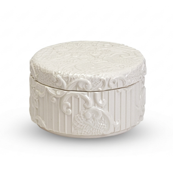 SCATOLA ROT. 14 H.8 CM. DENTELLE
