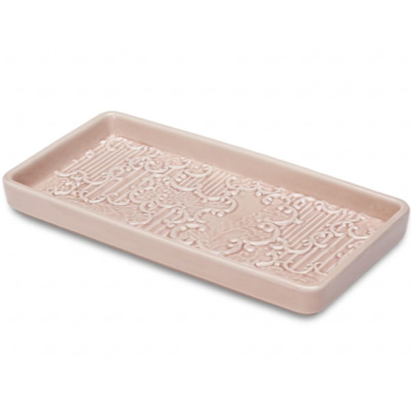 VASSOIO RETTANGOLARE ROSE' CM.23x12 DENTELLE - HENRIETTE