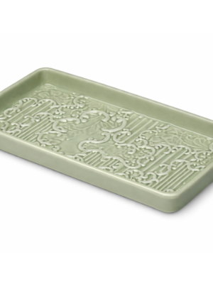 VASSOIO RETTANGOLARE CELADON CM.23x12 DENTELLE - HENRIETTE