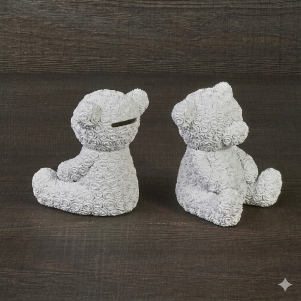 SALVADANAIO ORSETTO CM.10x12 BIANCO NEW ENFANT - HENRIETTE