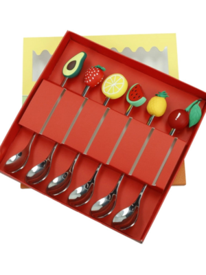SET 6 PEZZI CUCCHIAINI FRUTTI – SILICONE/INOX – BRANDANI