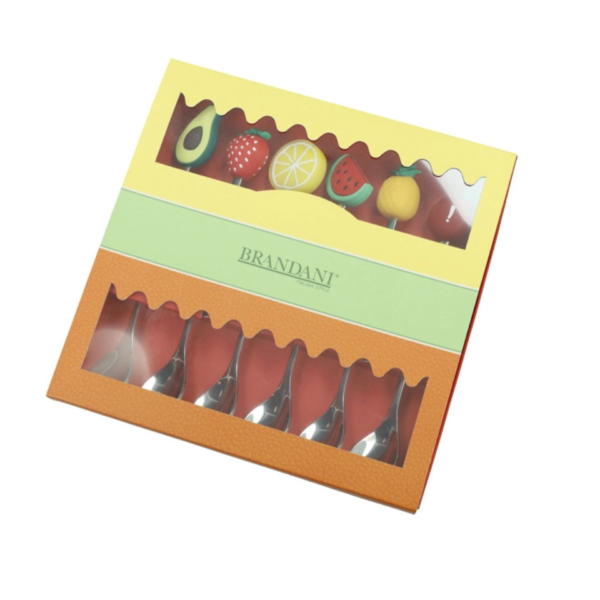 SET 6 PEZZI CUCCHIAINI FRUTTI – SILICONE/INOX – BRANDANI