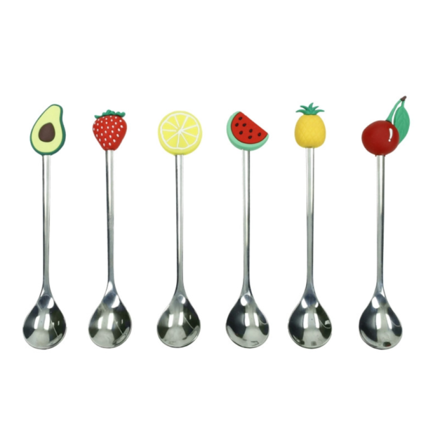 SET 6 PEZZI CUCCHIAINI FRUTTI – SILICONE/INOX – BRANDANI