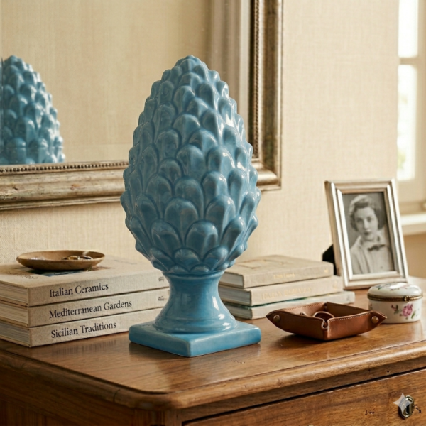 PIGNA IN PORCELLANA SMALTATA AZZURRA H.20 CM – HENRIETTE