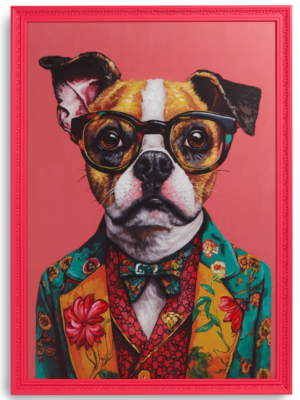 QUADRO CANE FUCSIA CM.70x100 PITTURE - HENRIETTE