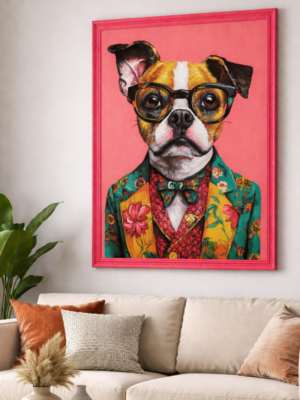 QUADRO CANE FUCSIA CM.70×100 PITTURE – HENRIETTE