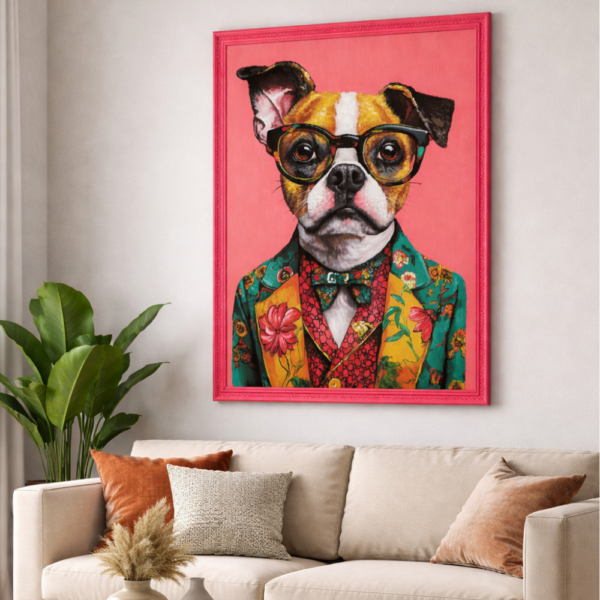 QUADRO CANE FUCSIA CM.70x100 PITTURE