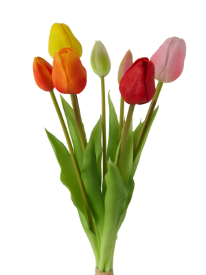 BOUQUET 7 TULIPANI CM.39 COLORATI COLLEZIONE FLOWERS - HENRIETTE