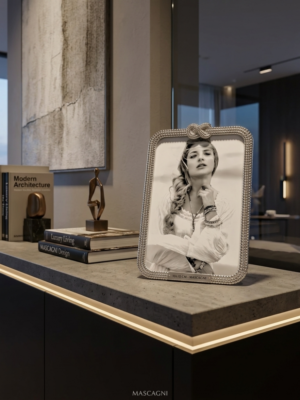 PORTAFOTO MASCAGNI NODO E CRISTALLI SILVER PLATED 10×15 CM – MASCAGNI