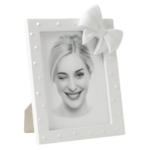 PORTAFOTO IN RESINA CON FIOCCO BIANCO 13X18 - MASCAGNI