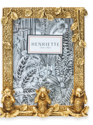 CORNICE 3 SCIMMIETTE ORO 18x21,5 CM (13x18 CM) JUNGLE - HENRIETTE
