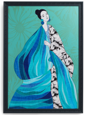 QUADRO DONNA CELADON CM.70x100 PITTURE - HENRIETTE