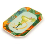 Palais Royal Vassoietto Svuotatasche Porcellana Iniziale D con Ricetta Cocktail Daiquiri 12x18 cm