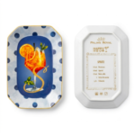 Palais Royal Vassoietto Svuotatasche Porcellana Iniziale S con Ricetta Cocktail Spritz 12x18 cm