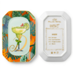 Palais Royal Vassoietto Svuotatasche Porcellana Iniziale D con Ricetta Cocktail Daiquiri 12x18 cm